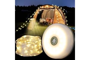 UOUNE Camping String Lights, Outdoor String Lights with 8 Lighting Modes, Quick Storage, Camping Lanterns for Power Outages, Type-C Fast Charging, Portable 2 in 1 Camping Lights for Camping(10M)