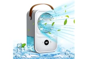 Lottsall Climatizzatore portatile 4 in 1 Mini Raffreddatore ad aria, con 4 velocità di ventola di raffreddamento evaporativo personale, aria condizionata, adatto per casa/ufficio