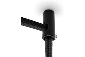 Amarcords - 2 Decentratori verticali pressacavo e fermacavo in alluminio con regolazione cavo a vista per lampade e sospensioni a discesa verticale - Nero