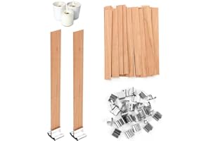 DEWFIGS ㅤ 60 Stück Kerzendochte Holzdochte für Kerzen mit 30 Metallbasis, Naturholz 1.3 * 13 cm, Dochte für Kerzenherstellung, Selbstschneidbare Dochte für Paraffin, Sojawachs, Bienenwachs, DIY Kerzenprojekte