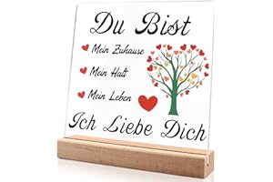SZHHRXI Ich Liebe Dich Geschenke für Frauen Männer, Acrylplakette Geschenke für Paare, Jahrestag Geschenk für Sie und Ihn, Romantisches Geschenk für Frau und Mann, Acryl Heimat Dekoration (C)