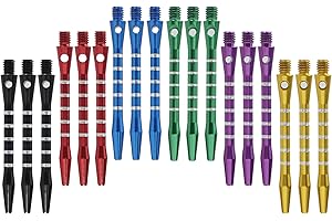 CVMGO 18PCS 53mm Aluminium Dart Stems, 2BA Threaded Metal Medium Dart Shafts for Steel and Soft Tip Darts Assorted Colours Anti Bend Anti Fall Professional Replacement Throwing Fitting Accessories