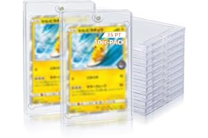 Tolesum 35PT Magnetic Card Holder Trading Card Cases UV Protection Plastic Hard Card Sleeves Holder Transparent Card Sleeves for Yugioh, Magic, MTG, Sports Card Collection, Pack of 10