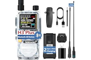 TIDRADIO TD-H3 Plus Ham Radio, Bluetooth-headphone-connectable Walkie Talkies, Wireless Programming,Multi-band Walkie Talkies for Adults Long Range, Emergency Amateur Radio Communication-1 Pack,Crytal