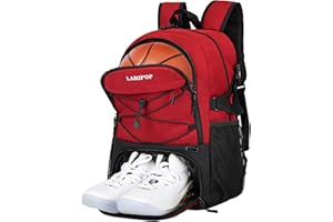 LARIPOP | Youth Basketball Backpack Large Sports Bag with Separate Ball holder & Shoes compartment, Boys Girls Soccer Bag,Best for Basketball, Soccer, Volleyball, Swim, Gym, Travel