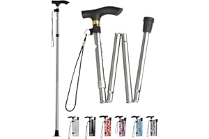 HATAF® Walking Stick, Folding Walking Sticks for Women, Adjustable Folding Walking Sticks for Men, Mobility Aids walking stick rubber ends, Folding walking sticks for ladies