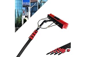 Spazzola per pannelli fotovoltaici12FT/3.6M pulizia fotovoltaico kit,Spazzola Telescopica Alimentata ad Acqua facile da installare Palo da 3.6 a 10.8mpulizia pannelli fotovoltaici Gguwug