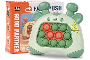 STARNEARBY Pop it Game, 4 Modes Light Up Pop it Fidget Toys for Kids, Quick Push Pop up Game Bubble Sensory Fidget Toy, Fast Push Game Puzzle Pop Game Machine for 3+Years Kids (Green)