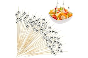 Bekeify Lot de 200 Boule Disco Pics à Cocktail, Brochettes à Cocktail en Bois Decoratif Aperitif, Bâtonnets à Cocktail Disco Cure-Dents pour Fruit Dessert Gateau Disco Fête Anniversaire Mariage