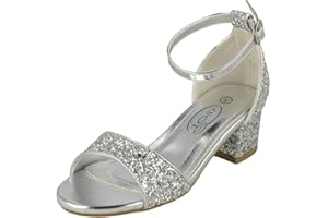 Spot On Sandales à talon moyen à paillettes pour fille