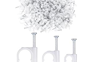 Bewudy 3 rozmiary opaski na gwoździe, 300 sztuk, białe, mocowanie na ścianie, z wtykanym gwoździem, klipsy do kabli, montaż ścienny, do kabli o dużej mocy