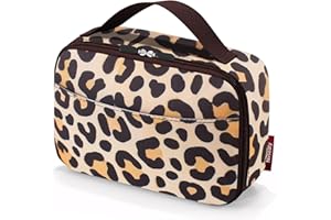 Nvseaty Torba chłodząca mała - 3 kolory: szary, czarny, wzór panterki, idealna do żywności, napojów, posiłków i leków