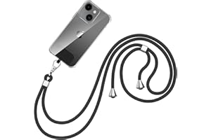 Riisoyu Handyband zum umhängen, Handykette universal mit meisten Smartphones Handyhülle Umhängen Handy Schnur zum Umhängen Handy kordel Kette mit jeder Hülle kombinierbar für Unterwegs - Schwarz