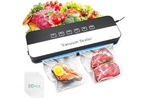 COMEDER Machine à emballer sous vide, 6 en 1, pour aliments, mode sec/humide, avec sac sous vide