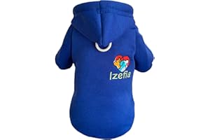 Izefia Hund Hoodie Hund Hoodies Kleidung Fleece Hund Pullover Winter Sweatshirt Warme Baumwollschleife Basic Hund Hoodie für Kleine Hund Welpen Katze Blau XXL