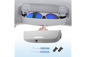 Coleya Custodie Occhiali Compatibile con Audi A3 A4 A5 A6 Q3 Q5 Q7, Porta Occhiali per Auto, Scatola Occhiali da Sole per A3 8V 8Y A4 B8 B9 A5 8T F5 A6 C7 C8 Q3 8U F3 Q5 8R FY Q7 (Grigio)