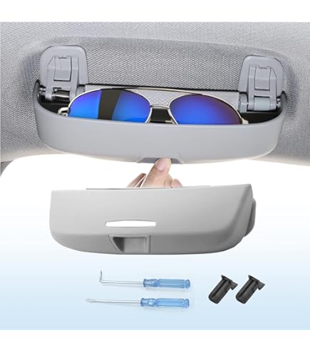 Opbergruimte voor een autobril, voor een Ford Explorer EV 2024 2025- zonnebrilhouder, handgreep, opbergdoos, accessoires een autozonnebrilhouder, B/Grey