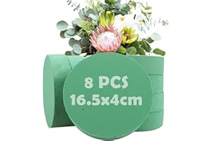 AKOLAFE Pack of 8 Floral Foam Round Flower Foam 16.5 x 4 cm for Artificial Flowers Large Sponge for Flowers Green Flower for Fresh Flowers, Weddings, Birthdays, Garden