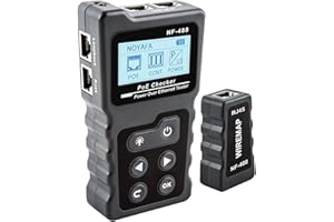 CANDEON Traqueur De Fil POE, Testeur De Tension Et De Courant PoE Tracker De Fil PoE Avec Testeur De Câble LCD, NF-488 Traqueur De Câble Réseau Testeur PoE Pour Vérifier L'état Du Réseau Cat5/Cat6