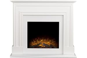 Adam Sandwell Electric Fireplace Suite in Pure White, 44 Inch
