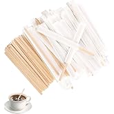 Coffee Sticks, 200 Pieces Wooden Coffee Lollipops Individually 14 cm Disposable Coffee Sticks Coffee Stirrer Sticks for Craft