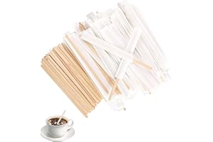 ELEGANCE-GO Palitos Cafe,200 Piezas Paletinas de Café de Madera Individualmente 14CM Palitos Cafe Desechables Palos Agitador de Café para Manualidades Agitadores de Leche para Bebidas Frías y Calientes