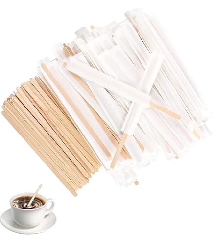 300 Rührstäbchen Holz 14 Cm - Biologisch Abbaubar Für Kaffee, Tee & Getränke