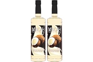 Mikah - Premium Flavors - Coconut (Cocco) x2 | Sciroppo Per Drink e Dessert | Uso Professionale | 2 Bottiglie da 1 Litro (2x1000ml)