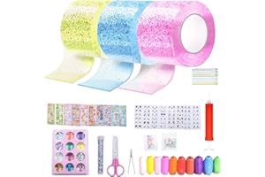 Vlecexs Nano Tape Bubble Kit per bambini, 57 pezzi fai da te Nano Tape Bubble Set Squishy Giocattoli, Super elastici Nano per bambini Ragazzi Ragazze, Fidget Toys and Party Favors regalo
