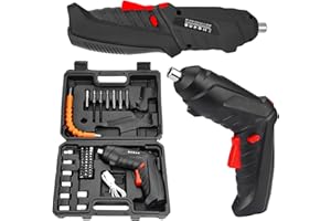 AICHARYNIC Mini wkrętarka akumulatorowa, 47 szt.: 4,2 V, mała wkrętarka akumulatorowa, wkrętarka akumulatorowa, wkrętarka akumulatorowa USB z oświetleniem LED, walizka narzędziowa do naprawy projektów domowych