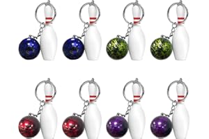 MEANJU 8 Stück Mini Bowling Schlüsselanhänger,Bowlingnadel,Bowling Mitgebsel Schlüsselbund,Mini-Bowling-Anhänger,mini porte-clés bowling,Schlüsselschnalle,für Freunde Kinder Familie