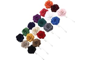 BIYM 18pcs Homme Boutonnière Épinglette Rose Fleur Assortie avec Boîte-Cadeau de Mariage Partie Corsage Hommes Costume