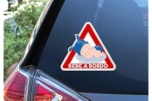 CRISPHY Adesivo in vinile Bebe a bordo, Baby on Board, Nube. Adesivo in vinile per auto. (Bambino 16 x 18 cm)