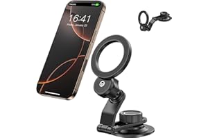 GuMosh para Soporte Movil Coche para Tablero, Pantalla Tesla, 【Brazo de Aleación de Aluminio Plegable】 Soporte Magnetico Movil Coche, Soporte para Automóvil para i-Phone 16 15 14 13 12 Series