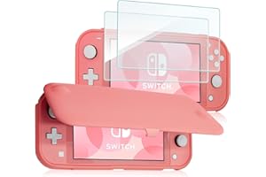 ProCase Funda Protectora para Nintendo Switch Lite con 2 Protectores de Pantalla Vidrio Templado, Estuche con Tapa Antiarañazos de Cubierta Suave y Delgada para Nintendo Switch Lite 2019 –Coral