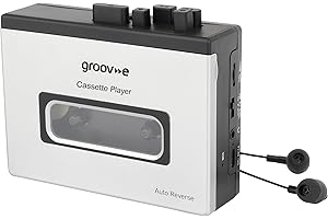 GROOV E Groov-e Retro Cassette Player & Recorder with Bluetooth - Comes with Headphones, Has Auto Reverse Feature, Built-In Mic & Speaker, USB or Battery-Operated