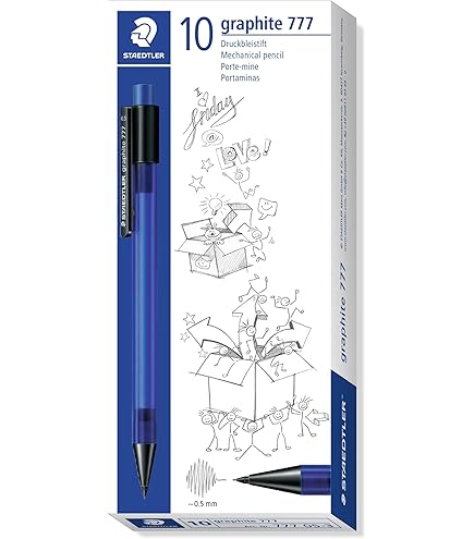 STAEDTLER STAEDTLER 777 05-8 vulpotlood grafiet gevuld met B-vullingen, diameter 0,5 mm, schachtkleur: grijs, 10 stuks in kartonnen etui
