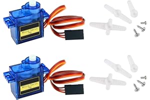 HAXIHA 2 Pièces 9G Micro Servo Moteur,Kit de Moteur Micro Servomoteur,pour Arduino Modélisme Robot Bras Avion RC Voiture Bateau Contrôle avec Câble