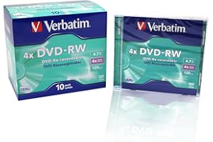 ‎VERBATIM Verbatim DVD-RW 4X Speed 10er Pack Jewel Case Scratch Resistant Surface DVD-Rohlinge