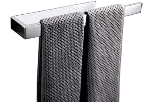 Celbon Barres Porte-Serviettes Auto-Adhésif Anneau de Serviette en Acier Inoxydable pour Salle De Bain Ou Cuisine sans Perçage (Chrome, Auto-adhésif)