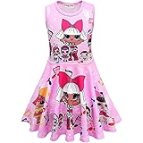 KTZAJO Doll Cartoon Toddler Girl Front Bow Dress Kids Lol Dolls Cartoon Dresses