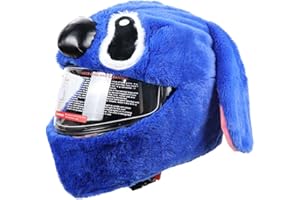 Yajexun Motorcycle Helmet Cover, Cute Anime Motorcycle Helmet Headgear Accessories, Motorcycle Funny Cartoon Plush Helmet For Men Women Fun Rides And Gifts, Panda/Frog/Stitch (helmet Not Included)