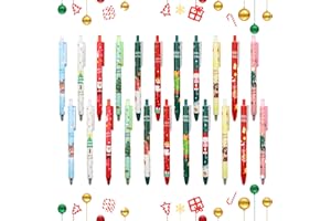 Scettar 22 Bolígrafos de Navidad, Bolígrafos de Tinta de Gel de Navidad Rotulador de árbol de Navidad Regalo de Fiesta de Navidad Regalo Bolígrafo de Santa para Regalo, Escuela, Oficina, Familia