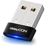 deleyCON USB Bluetooth Adapter Stick - Bluetooth 4.0 Technologie - Plug & Play - EDR Modus bis 3MBit/s - Windows 10 kompatibel - bis 10m Reichweite - Schwarz