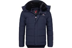 Höhenhorn Adamelo męska kurtka zimowa, pikowana, z podszewką, ze zdejmowanym kołnierzem ze sztucznego futra