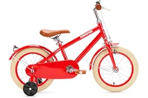 GENERATION FIETSEN Generation Retro Kinderfahrrad 14 Zoll - Rot - Fahrrad mit Stützrädern für Kinder von 3 bis 5 Jahren