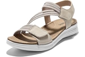 JOMIX Sandalias Mujer Verano con Cordón Elástico Sandalias Planas Mujer Plantilla Ortopédica