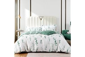 ‎MILDLY MILDLY Bettwäsche 220x240 Baumwolle Satin, 100% Langstapelige Baumwolle Pflanzenmuster Kühlende Bettwäsche-Sets, ÖkoTex Zertifiziert & für Allergiker Geeignet, Simon