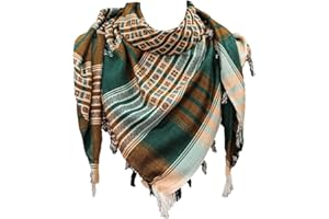 SHOPUKASA Cotton Shemagh Tactical Military Scarf Palestine Scarf Keffiyeh Head Neck Wrap for Men & Women + Paper Bag