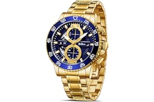 HANPOSH Mens Watches Chronograph Stainless Steel Watches for Men Waterproof Analog Quartz Watch Fashion Casual Business with Date Designer Wrist Watches